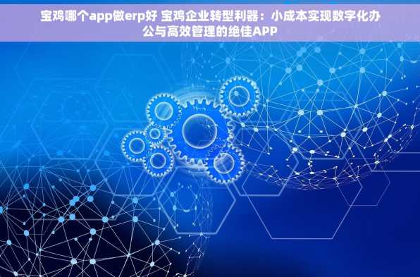 宝鸡哪个app做erp好 宝鸡企业转型利器：小成本实现数字化办公与高效管理的绝佳APP